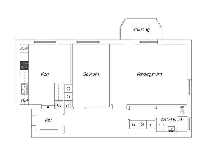 Floor plan for Bergsgatan 17