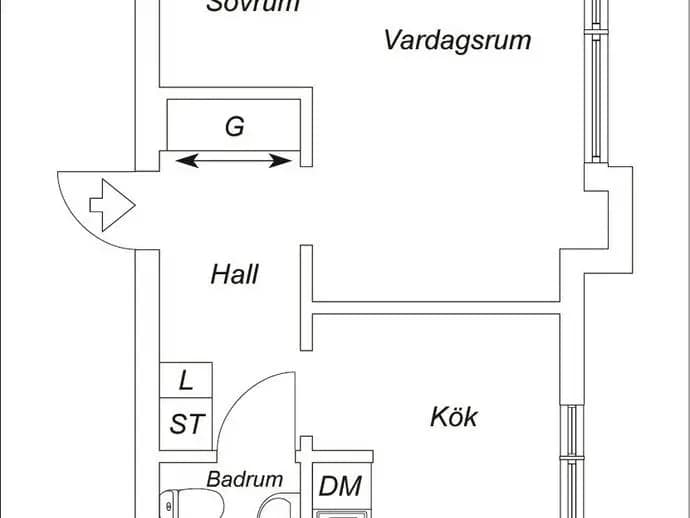 Planritning för Erikshällsgatan 8