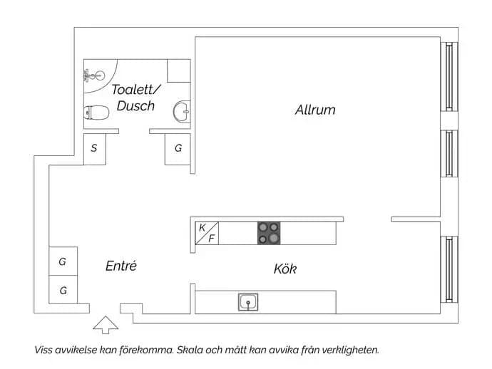 Planritning för Kaplansgatan 6
