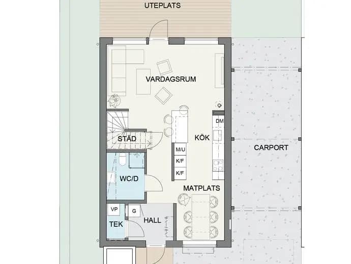 Planritning för Prästkragevägen