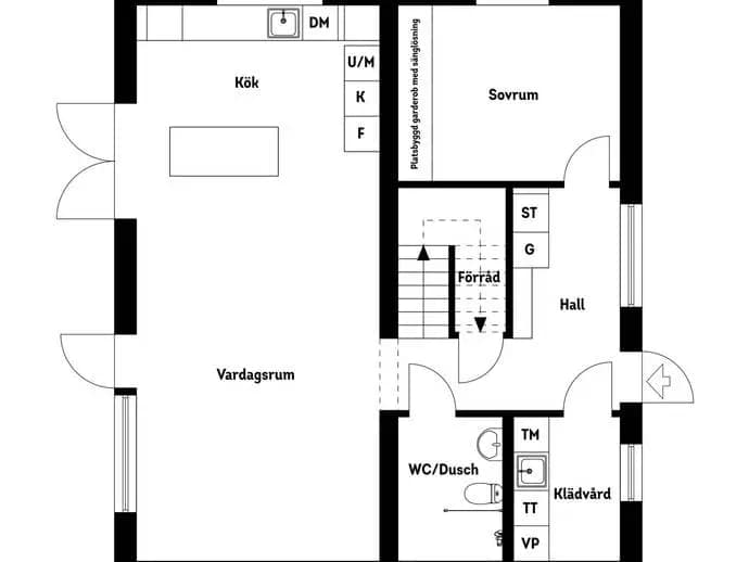 Planritning för Jaktvägen 7A