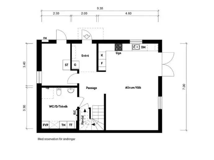 Floor plan for Fredsborgsvägen 11