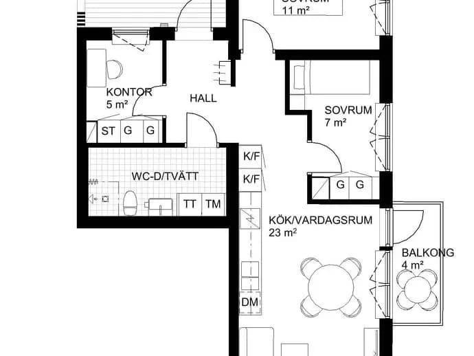Planritning för Veddestastråket