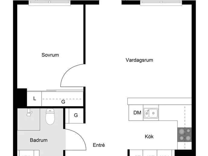 Planritning för Mäldgränd 1