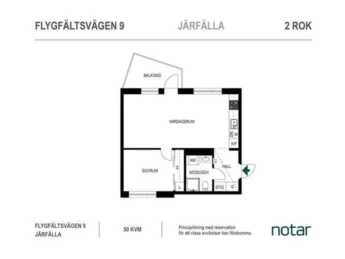 Floor plan for Flygfältsvägen 9