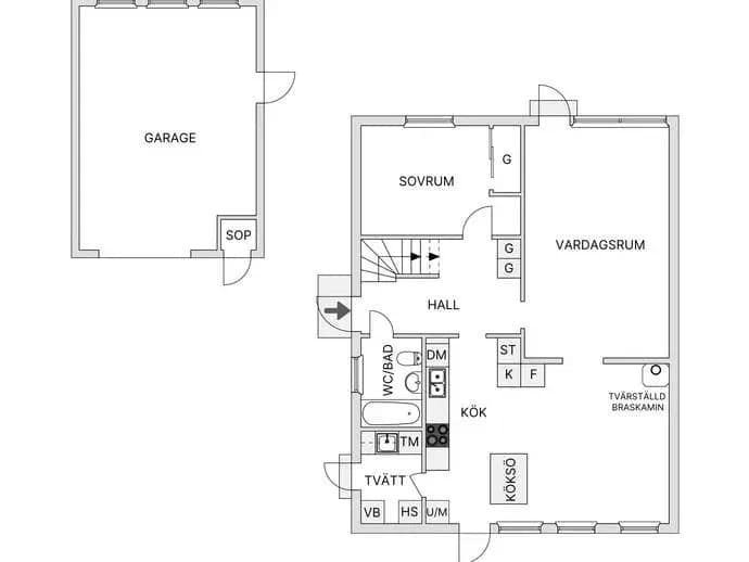 Floor plan for Klövervägen 4