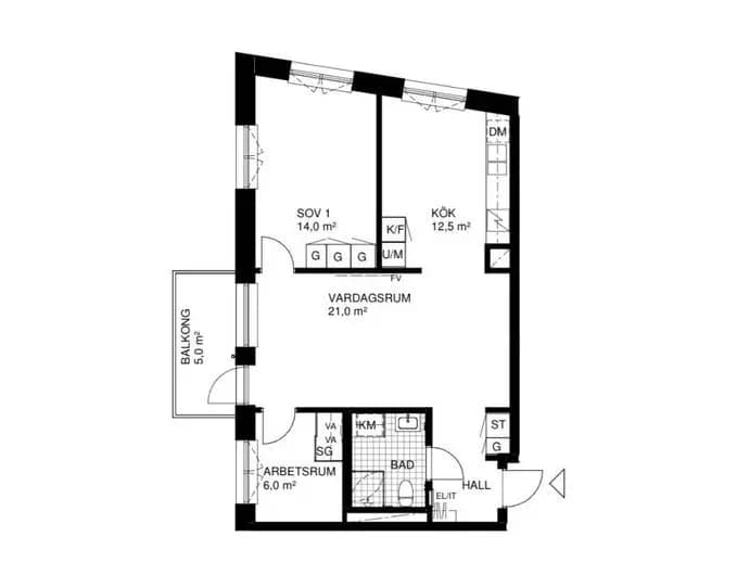 Planritning för Veddestastråket 7
