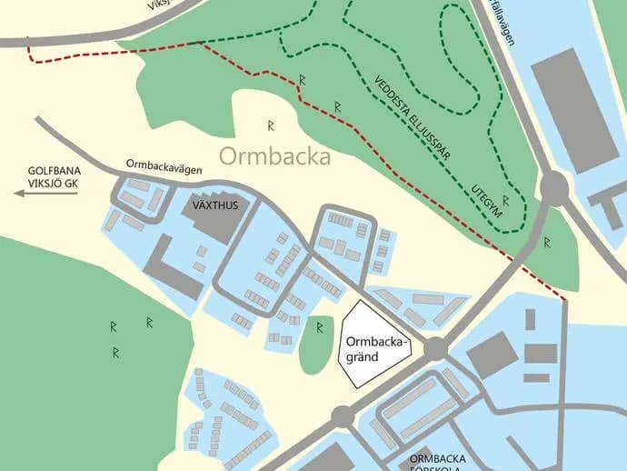 Planritning för Ormbackagränd 125