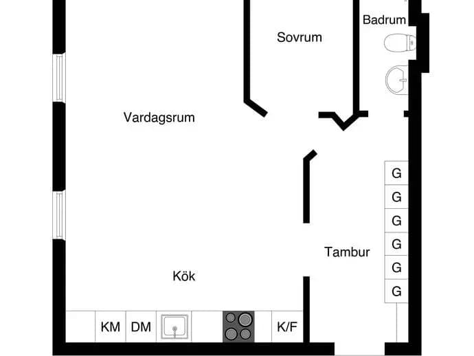 Floor plan for Järnvägsgatan 70, Vindslägenhet
