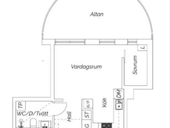 Floor plan for Brogatan 16