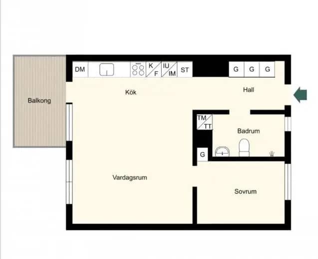 Floor plan for Gamla Enköpingsvägen 174