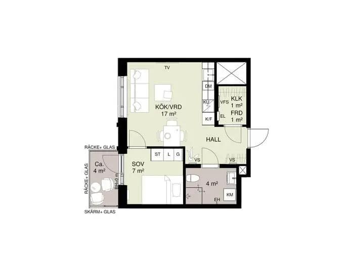 Floor plan for Alma Hedströms Park 4