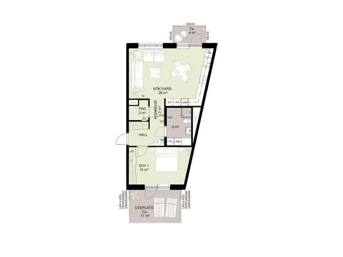 Floor plan for Vasagatan 21