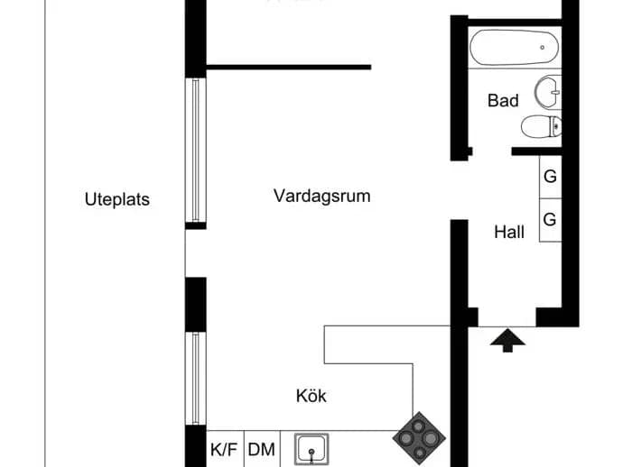 Planritning för Humblegatan 18B