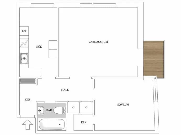 Floor plan for Friluftsvägen 5B