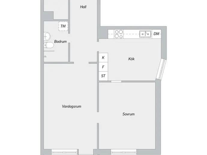 Planritning för Skarpbrunnavägen 11, 6tr