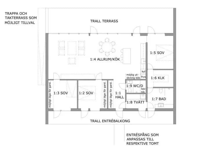 Floor plan for Enstabacken 3
