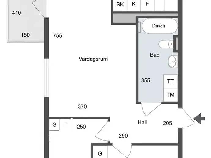 Planritning för Sandstuguvägen 51