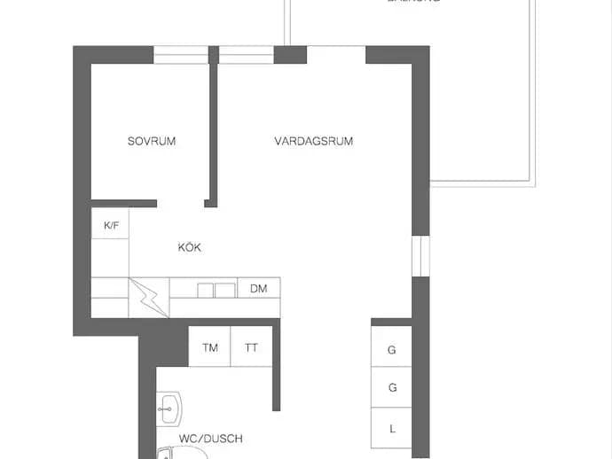 Planritning för Sandstuguvägen 57, vån 2