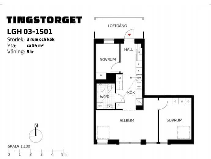 Planritning för Lagmansbacken 6 5tr