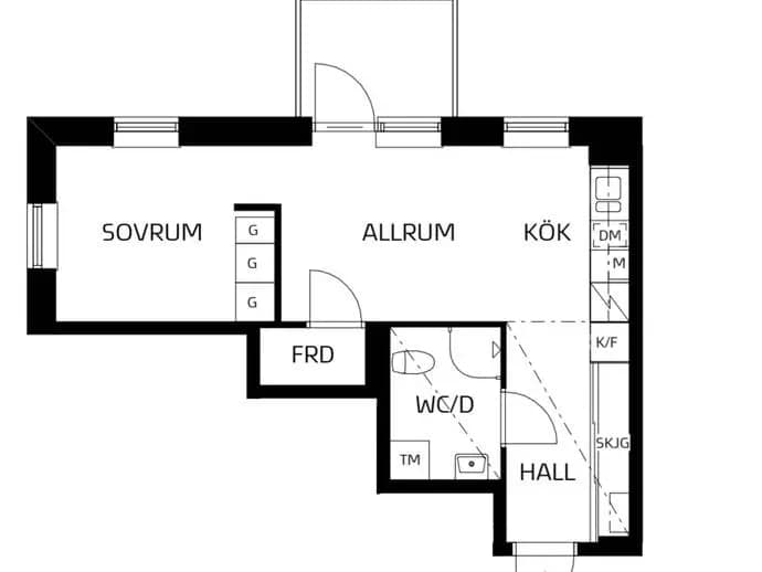 Planritning för Lagmansbacken 7 3tr