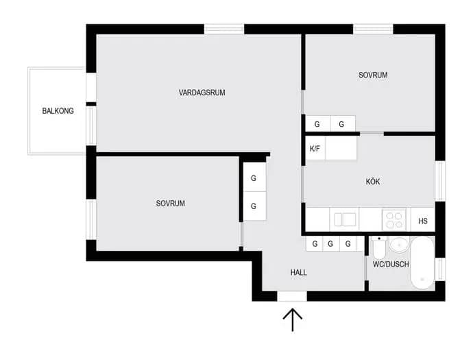 Planritning för Kolmårdsvägen 63