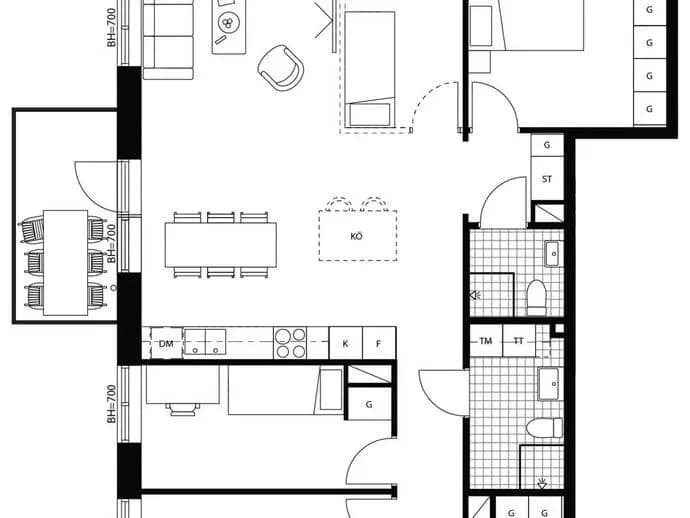 Floor plan for Bäverbäcksvägen 14