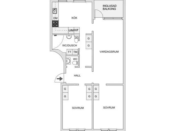 Floor plan for Bollmoravägen 44