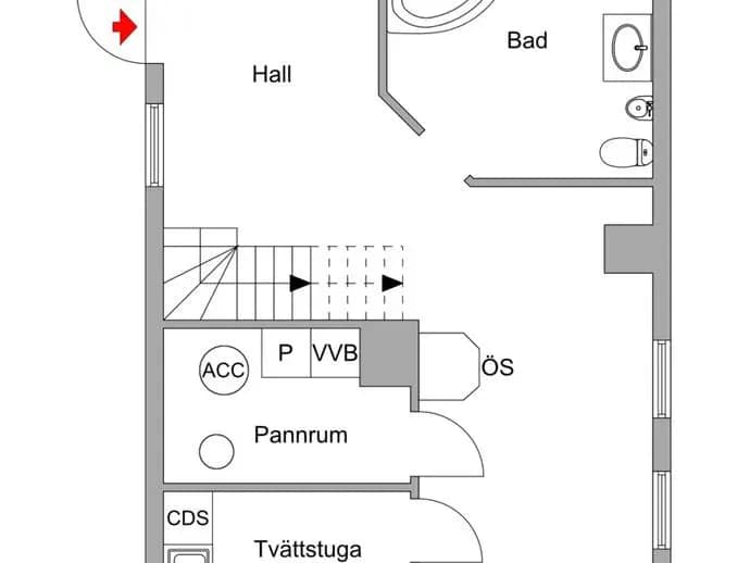 Planritning för Mossvägen 6