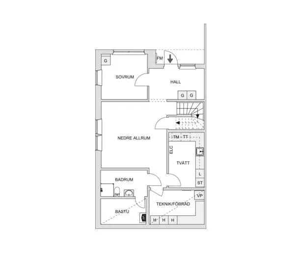 Floor plan for Långsjövägen 51B (parhus 2)