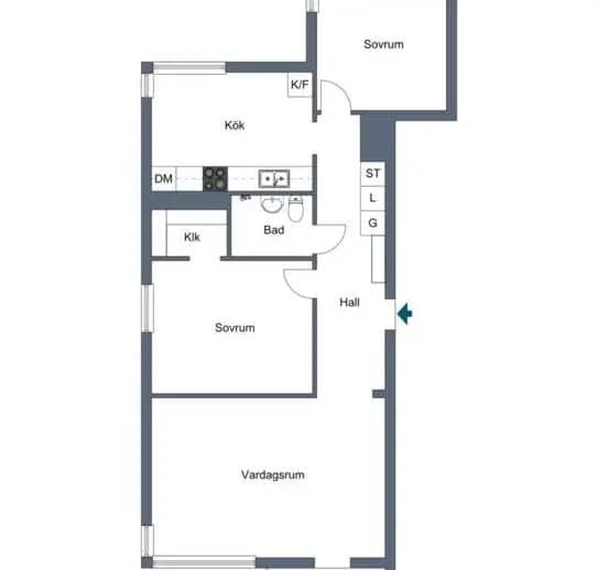 Floor plan for Svedjevägen 1