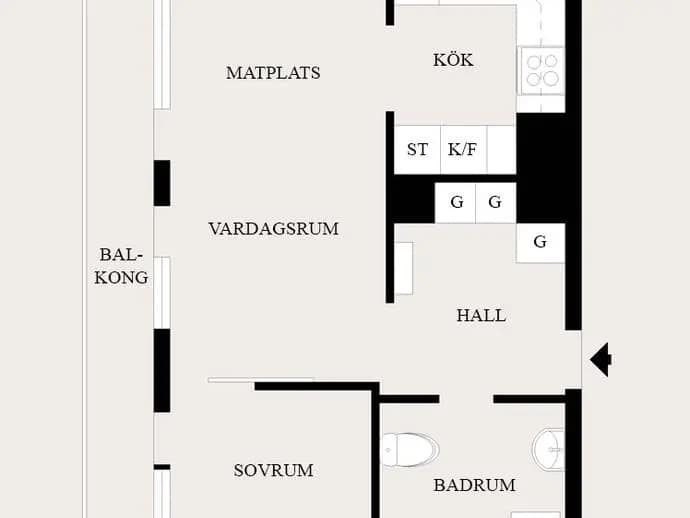 Floor plan for Holmvägen 22C