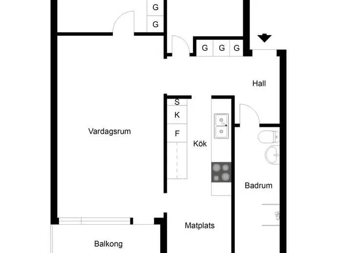 Floor plan for Husarvägen 6