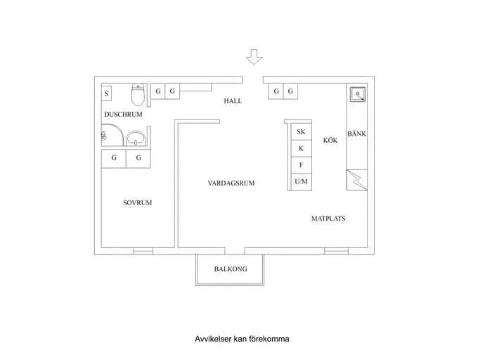 Floor plan for Skolgatan 4C, 1 tr