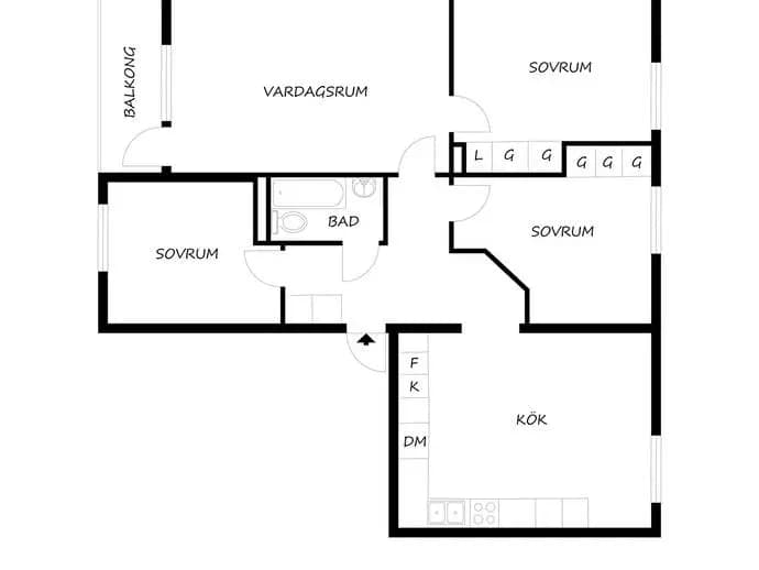Planritning för Grönviksvägen 10