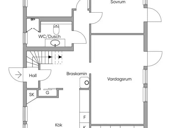 Planritning för Stenskiljarvägen 12