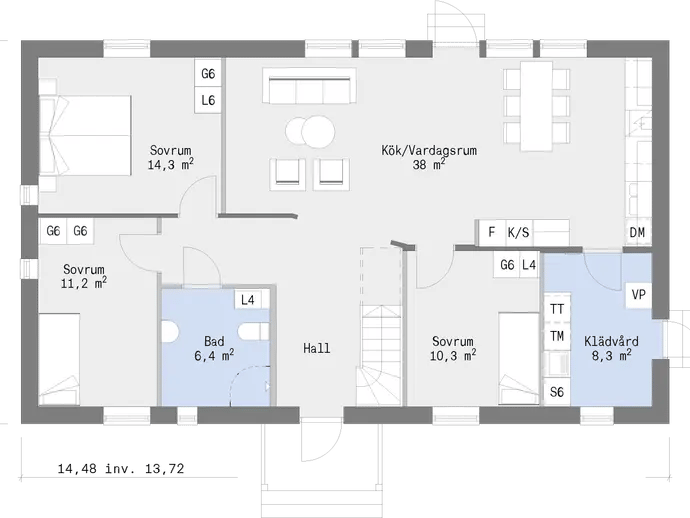 Floor plan for Bergsrundan 19