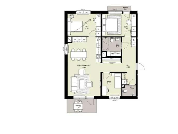 Floor plan for Lägerhöjdsgränd 3