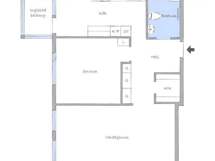Planritning för Emanuel Birkes väg 6