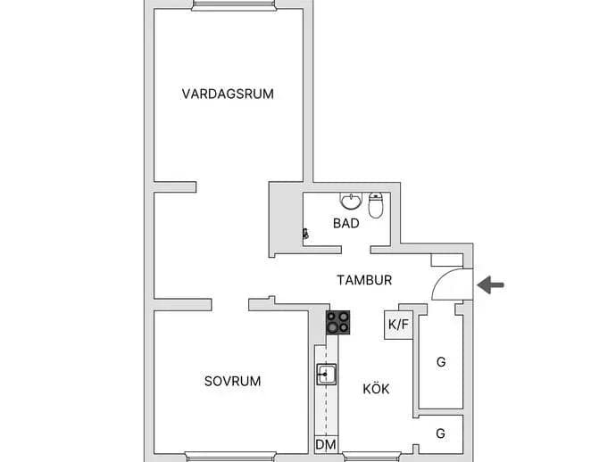 Floor plan for Jespersgatan 22