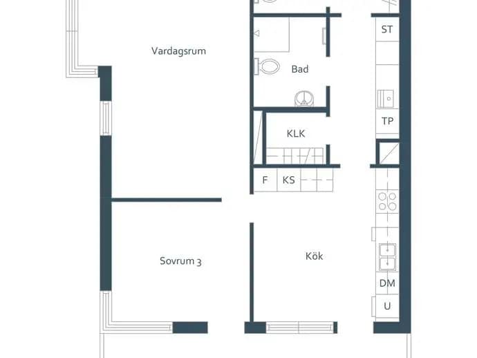 Floor plan for Badvägen 12
