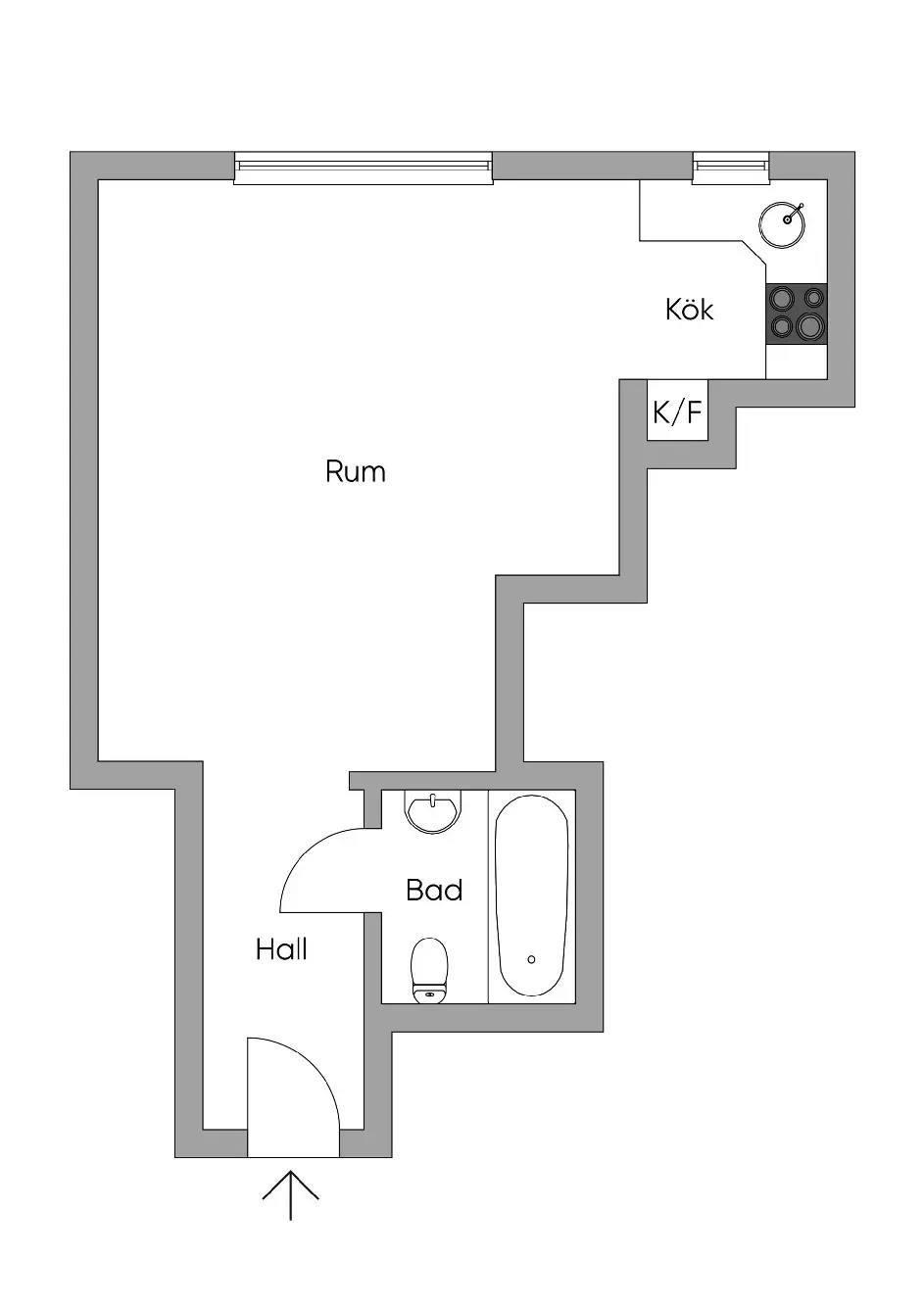 Floor plan for Kilian Zollsgatan 1C