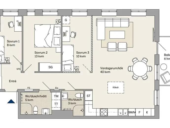 Floor plan for Armeringsgatan 36