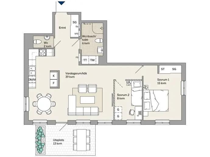 Floor plan for Armeringsgatan 36