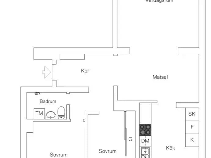 Planritning för Lilla Möllevångsgatan 8