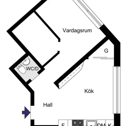 Planritning för Lilla Möllevångsgatan 8