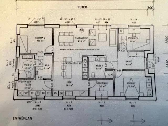 Floor plan for Backvägen 23B