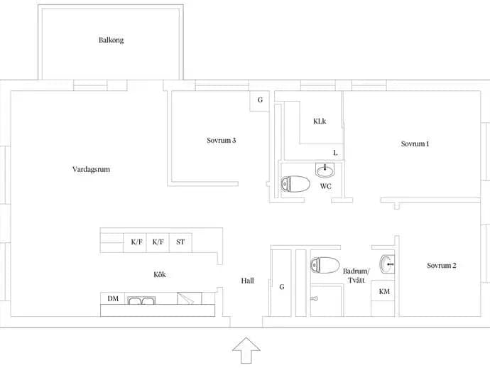 Floor plan for Hyllie boulevard 6B