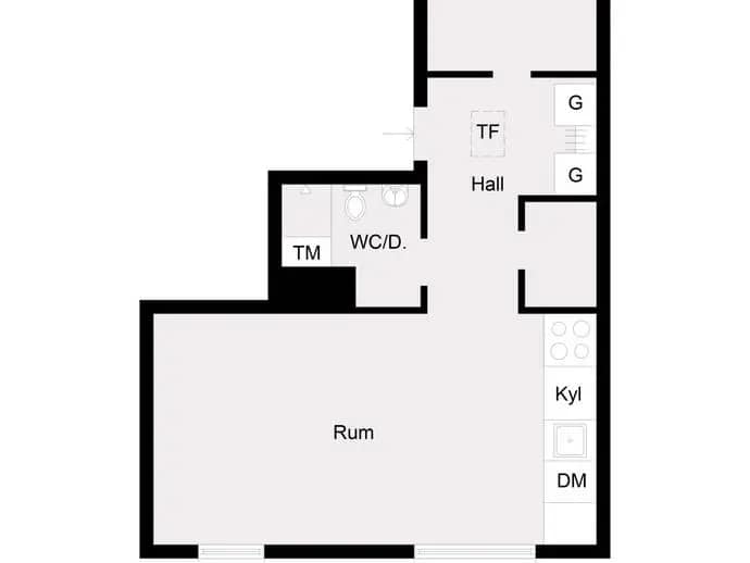 Floor plan for Hässleholmsgatan 8B