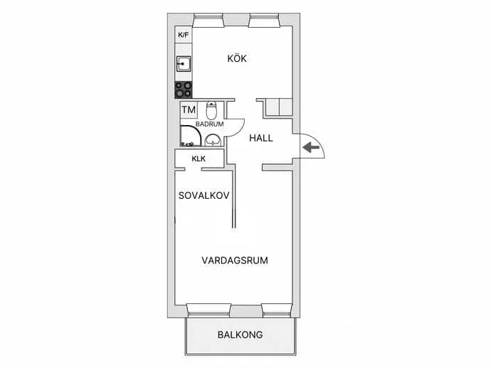 Planritning för Malmögatan 4D